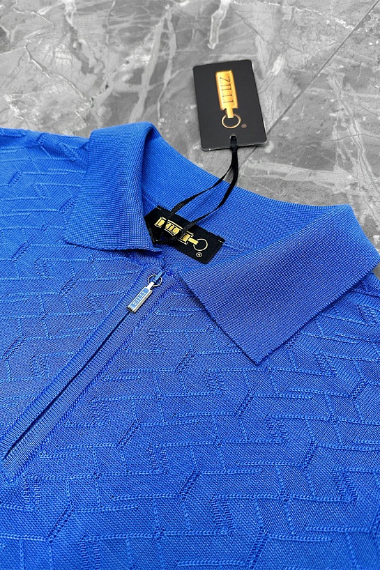 Поло с длинным рукавом Zilli zip-up - Blue