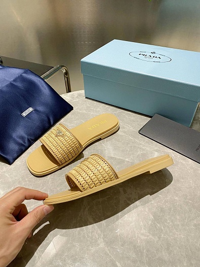 Женские шлёпанцы Prada Premium - Beige   