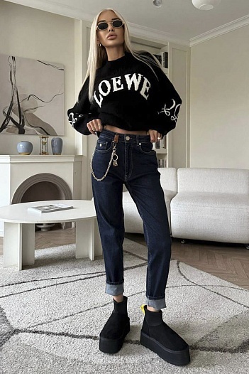 Женские синие джинсы Loewe   