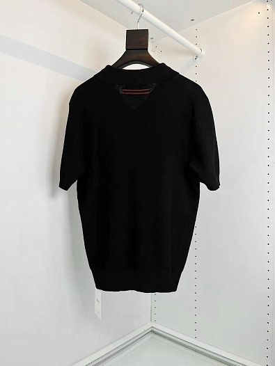 Мужское поло Zegna buttonless - Black   