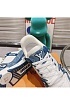 Женские кожаные кроссовки Louis Vuitton Trainer Monogram - White / Blue