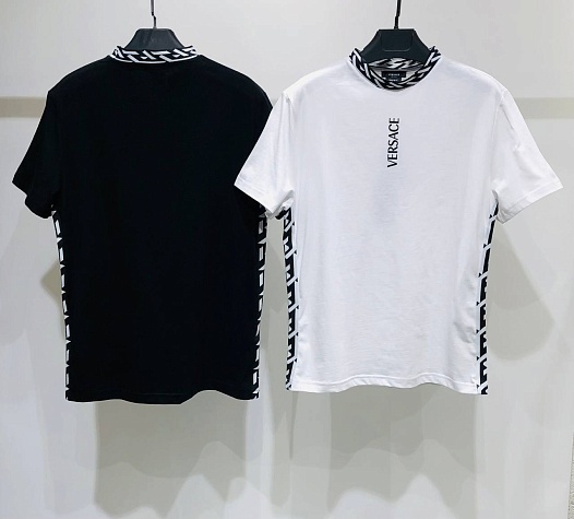 Белая мужская футболка Versace La Greca trim   