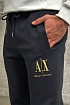 Чёрные спортивные штаны Armani Exchange gold embroidery
