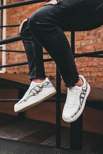 Кроссовки Nike AF1 Low "Skeleton" - White   