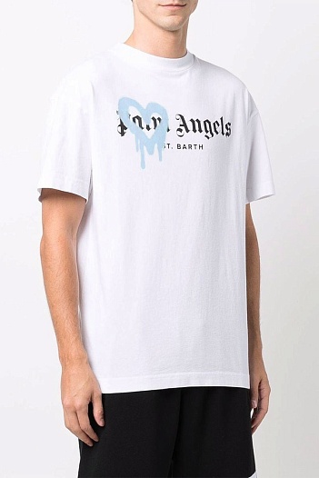 Оверсайз футболка Palm Angels St. Barth Heart Sprayed   