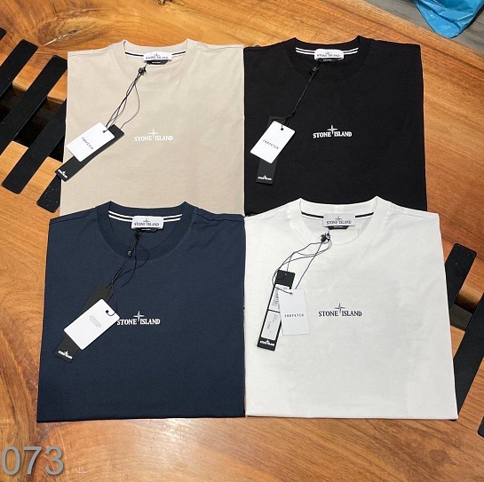 Мужская тёмно-синяя футболка Stone Island logo-print