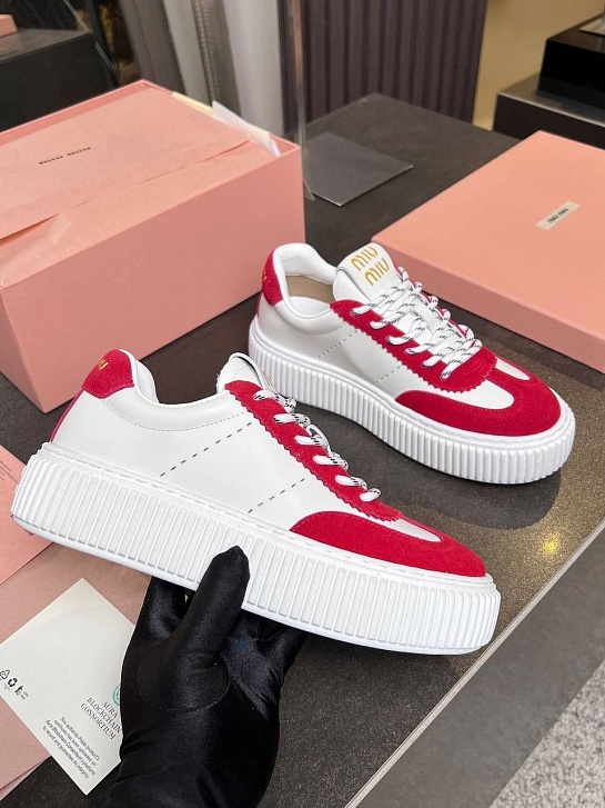 Женские комбинированные кроссовки MIU MIU Premium