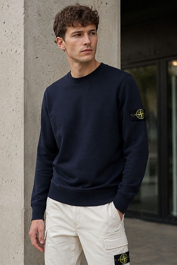Свитшот тёмно-синего цвета Stone Island compass-patch   
