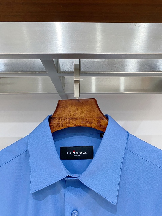 Мужская синяя рубашка Kiton premium