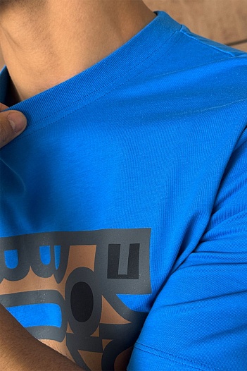 Синяя футболка Burberry London England   