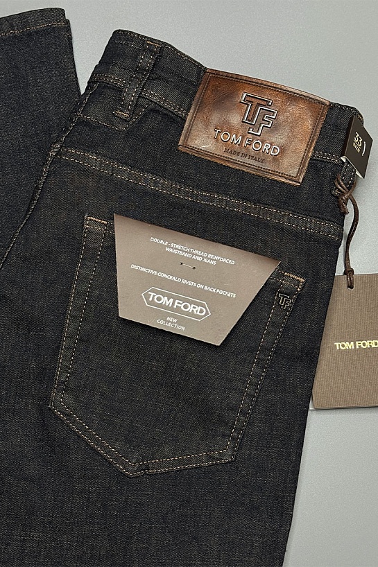 Мужские тёмно-синие джинсы Tom Ford regular fit