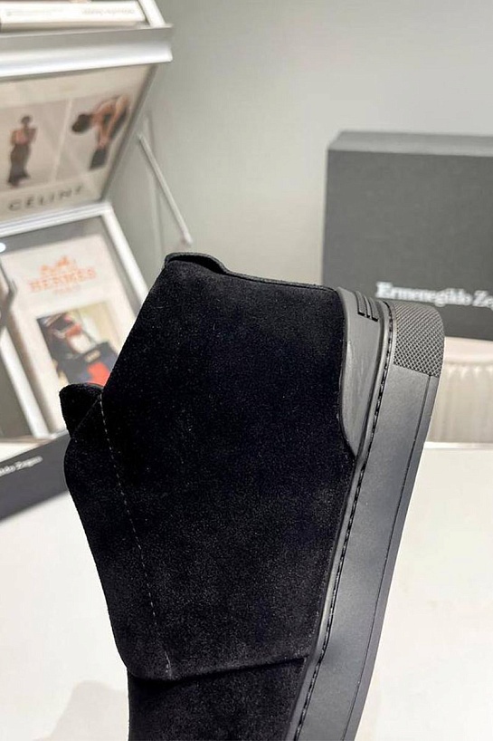 Замшевые кроссовки Zegna Triple Stitch high-top