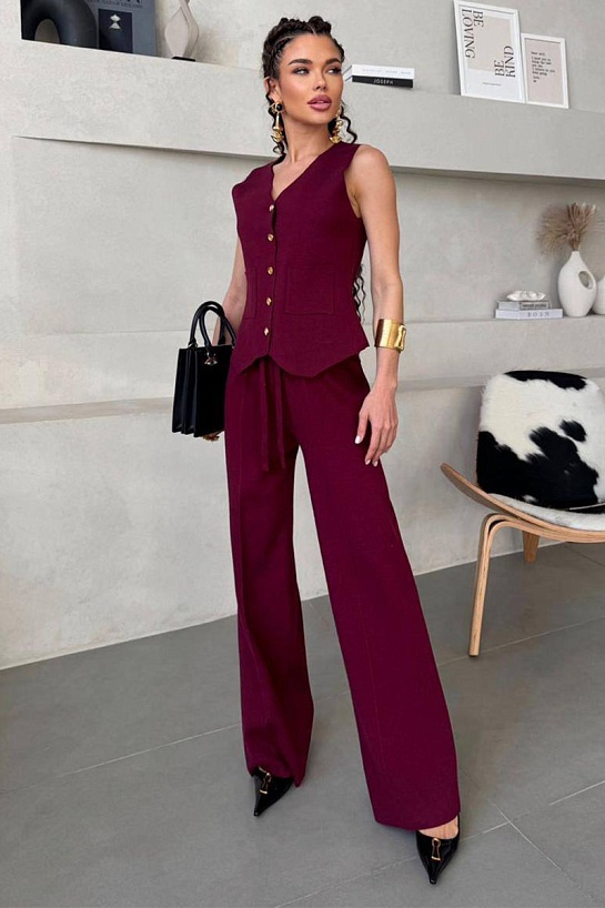 Женский бордовый костюм Schiaparelli premium