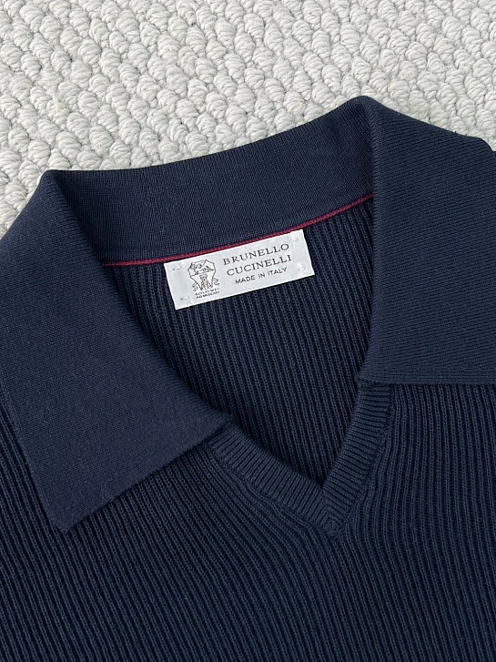 Мужское синее поло Brunello Cucinelli Premium