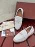 Женские замшевые лоферы Loro Piana Open Walk - White