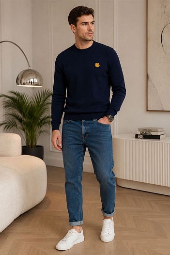 Джемпер Kenzo Tiger logo-patch - Navy   