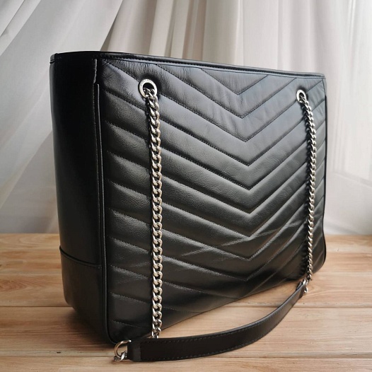 Женская сумка-тоут Yves Saint Laurent 36x29 см - Silver   