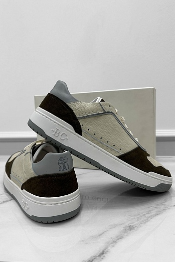 Мужские комбинированные кроссовки Brunello Cucinelli   