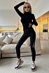 Женские утеплённые леггинсы на флисе Balenciaga чёрного цвета