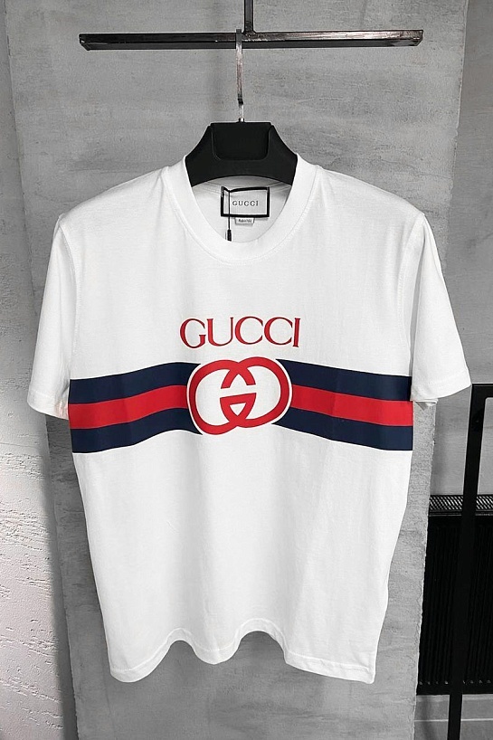 Футболка белого цвета Gucci Interlocking G