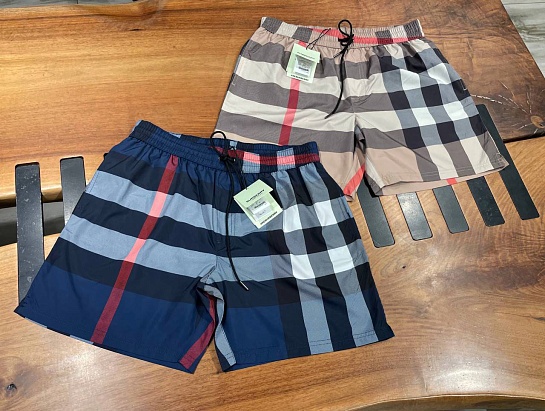 Мужские синие шорты Burberry check