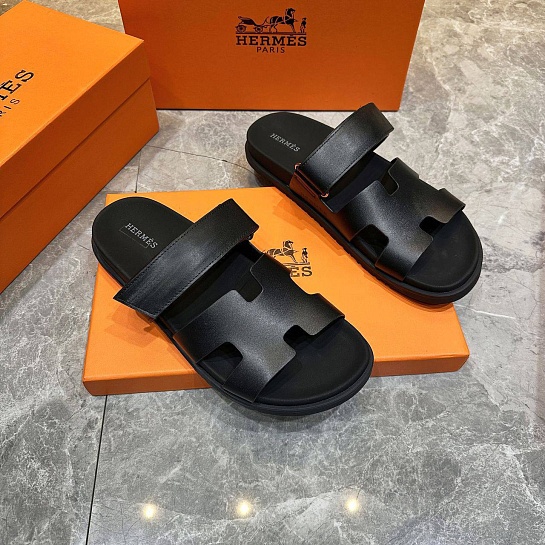 Кожаные шлёпанцы Hermes Chypre