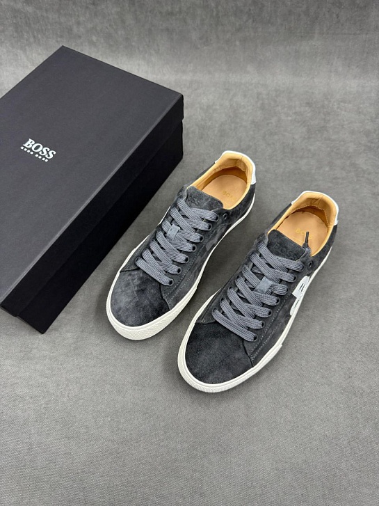 Замшевые кроссовки Hugo Boss Aiden - Grey