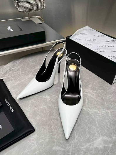 Женские кожаные туфли на каблуке Yves Saint Laurent premium   