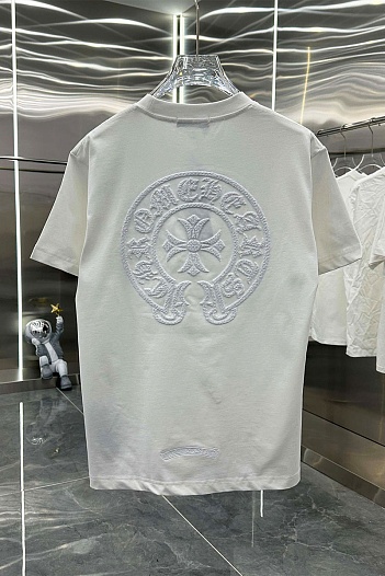 Белая оверсайз футболка Chrome Hearts Premium   