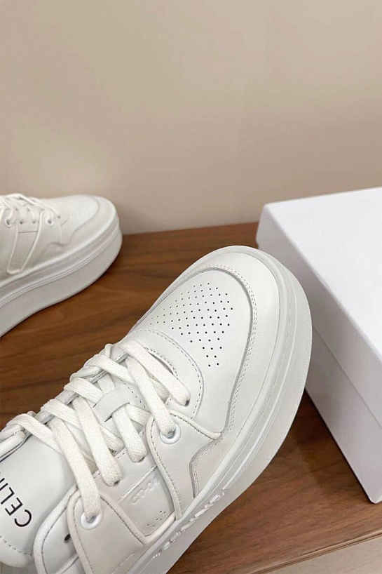 Женские кожаные кроссовки на платформе Celine