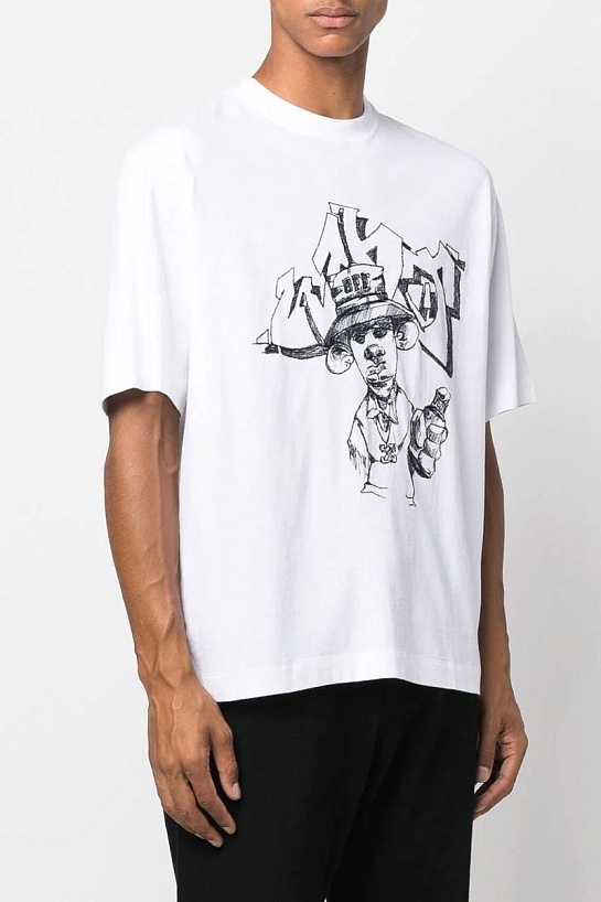 Белая мужская футболка Off-White graffiti-print