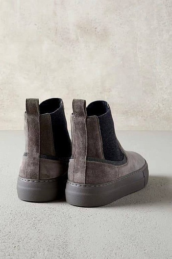 Женские замшевые ботинки Brunello Cucinelli Premium - Grey   
