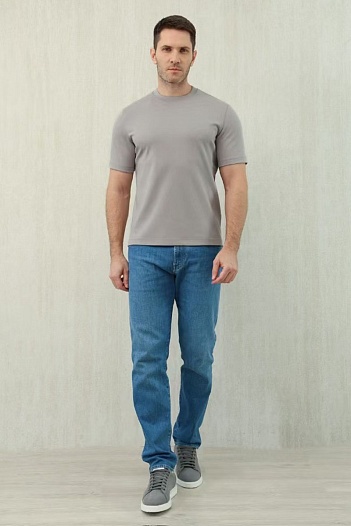 Мужская светло-серая футболка Brunello Cucinelli premium   