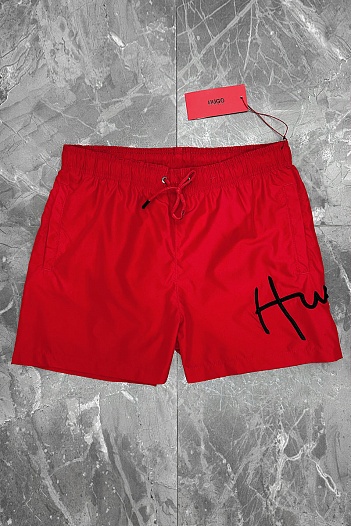 Мужские красные шорты Hugo Boss Dugo logo-embroidered   