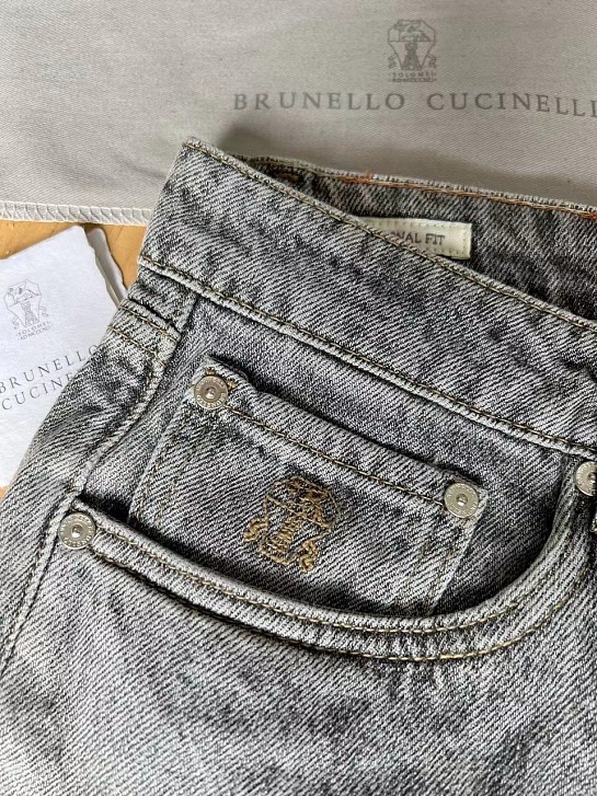 Мужские джинсы Brunello Cucinelli Premium Leisure Fit - Light Grey