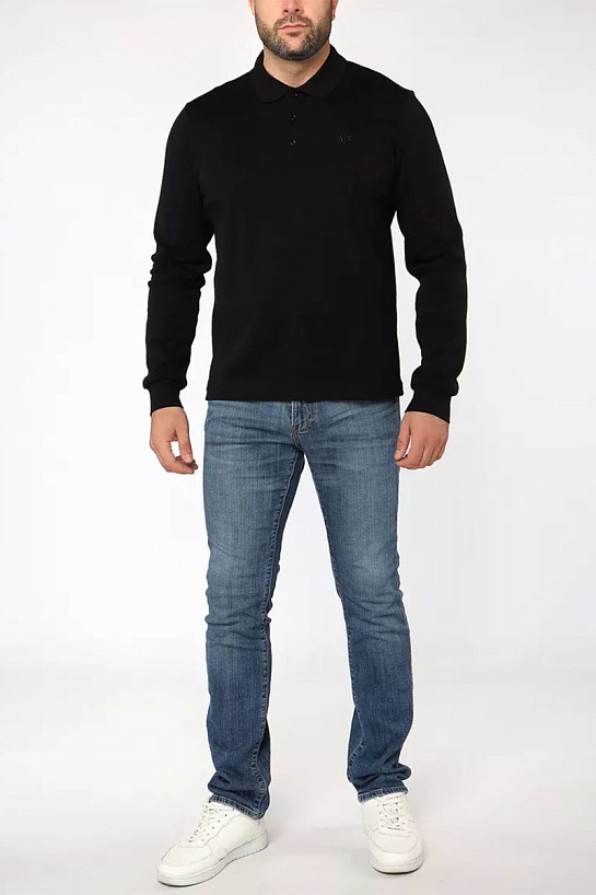 Поло с длинным рукавом Armani Exchange logo-embroidered