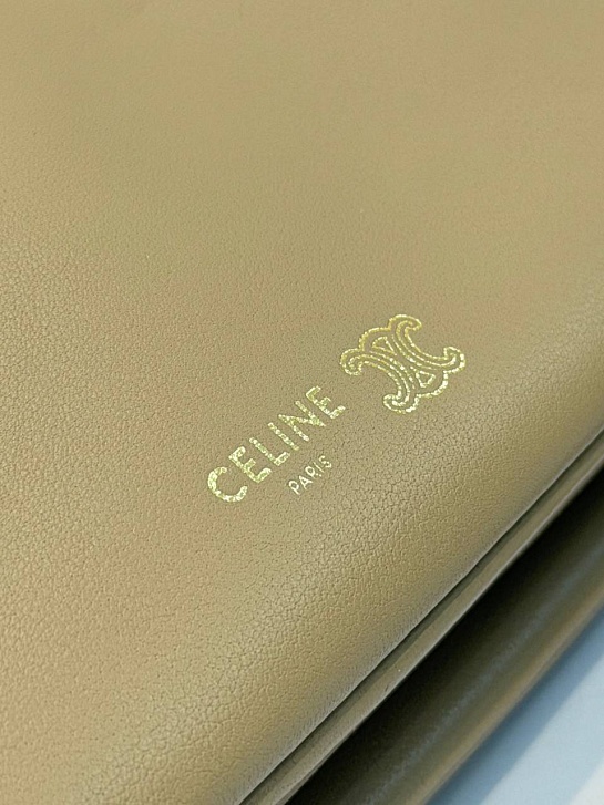 Кожаная сумка Celine Trio Flap premium 22.5x13x3.5 см