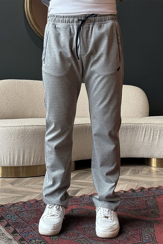 Мужские серые штаны Brioni logo-embroidered