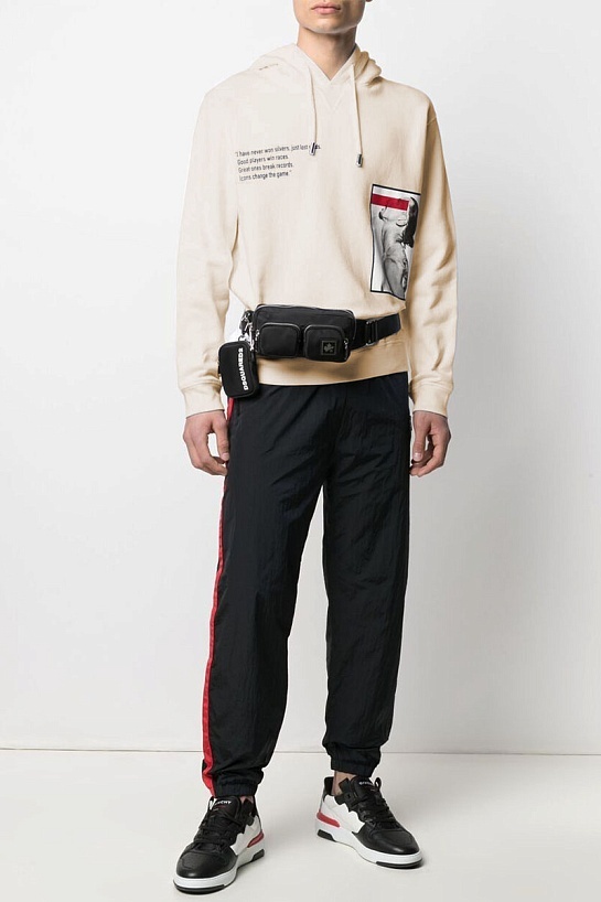 Утеплённое худи на флисе Dsquared2 x Ibrahimovic "ICON" - Beige