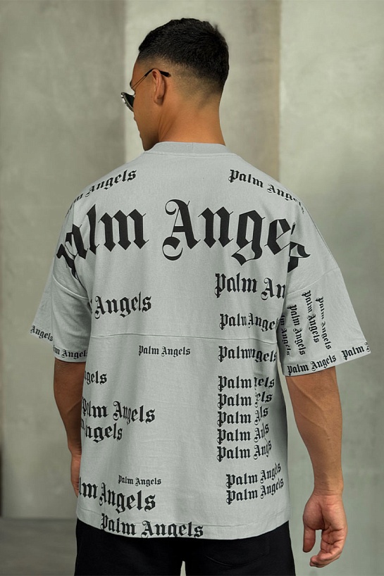 Серая оверсайз футболка Palm Angels Ultra Logo