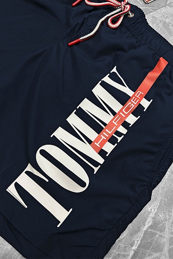 Мужские тёмно-синие шорты Tommy Hilfiger logo-print   