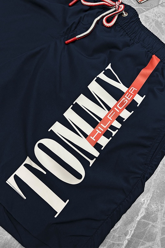 Мужские тёмно-синие шорты Tommy Hilfiger logo-print