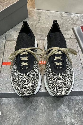 Мужские текстильные кроссовки Prada   