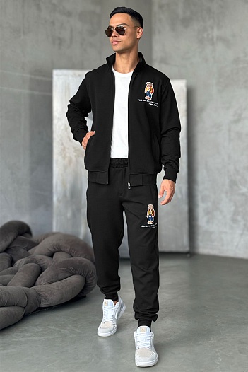 Чёрный спортивный костюм Polo Ralph Lauren "Bear"   