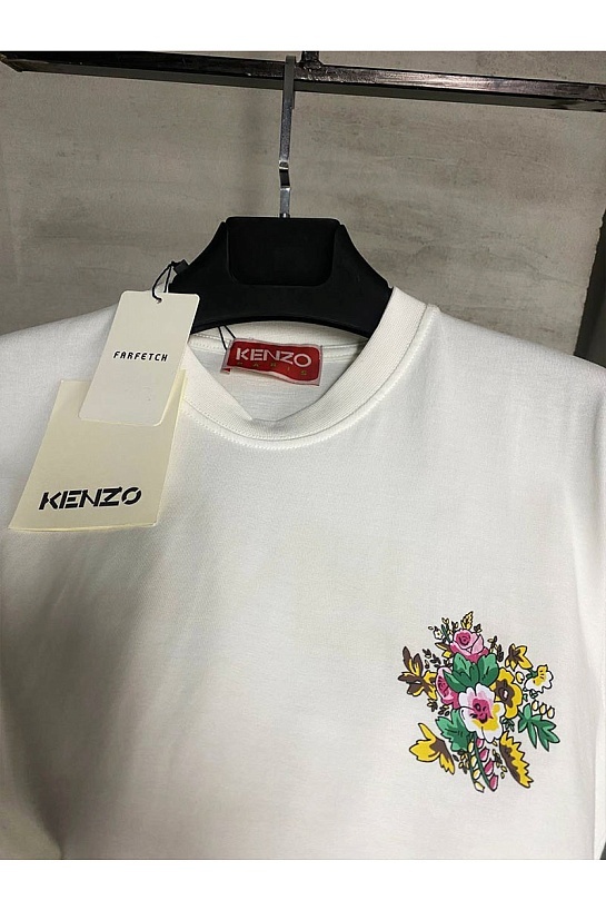 Футболка белого цвета Kenzo Pop Bouquet