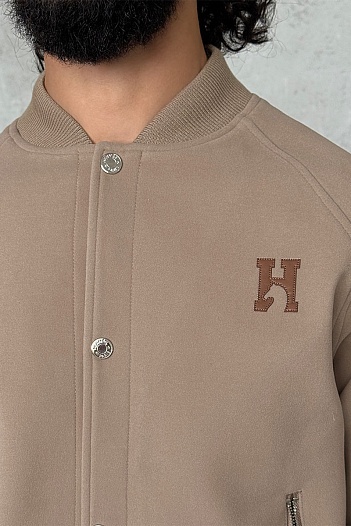 Мужской бежевый бомбер Hermes   