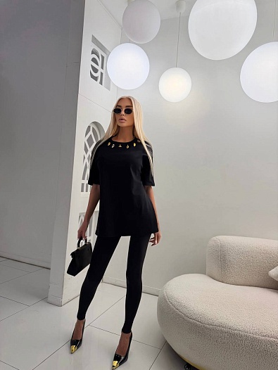 Женская базовая футболка Schiaparelli premium - Black   