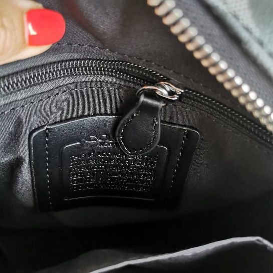 Кожаная сумка Coach monogram 25x22 см