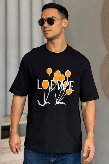 Чёрная оверсайз футболка Loewe   