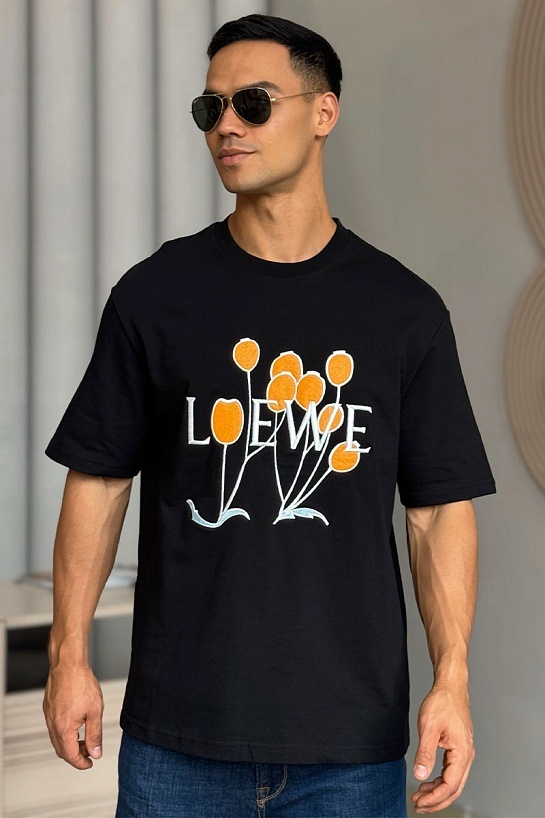 Чёрная оверсайз футболка Loewe